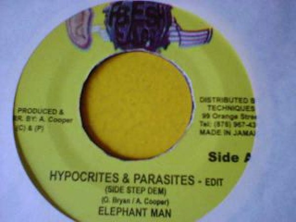 画像1: レゲエ Elephant Man / Hypocrites & Parasites 7インチです。 (1)