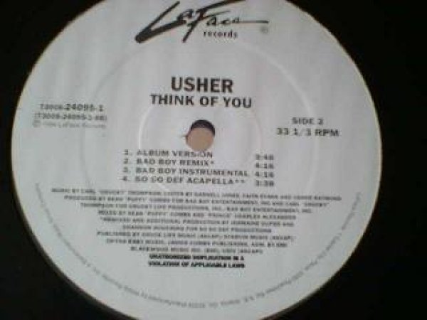 画像1: R&B Usher / Think Of You 12インチです。 (1)