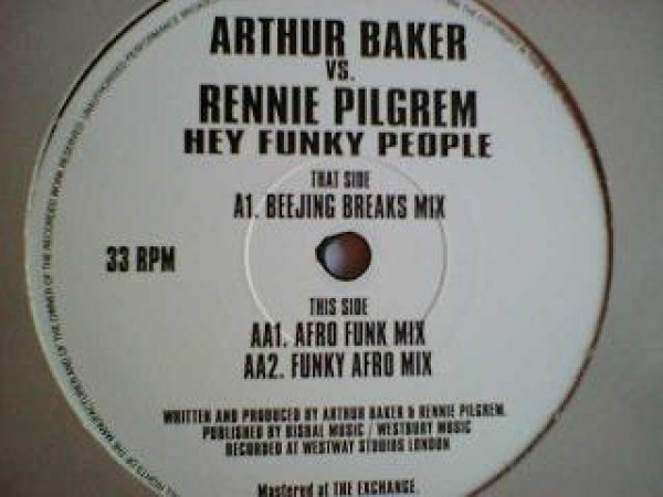 画像1: ハウス Arthur Baker vs Rennie Pilgrem / Hey Funky People 12インチです。 (1)