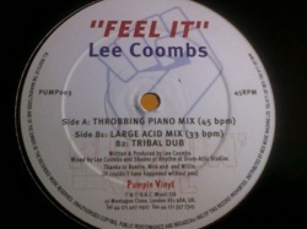 画像1: ハウス Lee Coombs / Feel It 12インチです。 (1)