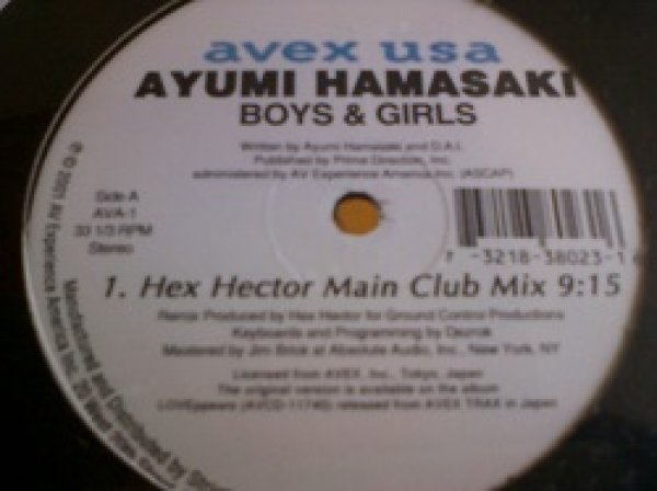 画像1: ハウス 浜崎あゆみ / Boys & Girls (Hex Hector Remixes) 12インチ新品です。 (1)